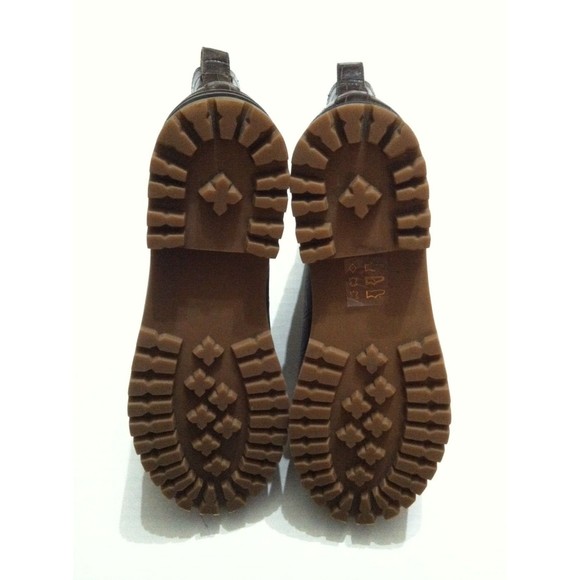 MADEWELL WOMEN'S IVY CHELSEA BROWN LEATHER CROC EMBOSSED ANKLE BOOTS SIZE: 8 - Picture 3 of 10